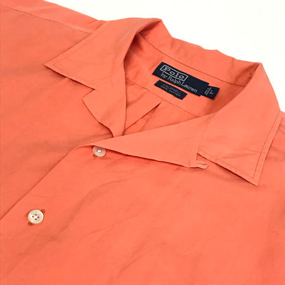 POLO RALPH LAUREN | ポロ・ラルフローレン 90s オープンカラーシャツ CALDWELL 半袖シャツ サーモンピンク サイズ：L【倉吉店】【代金引換不可・日時指定不可】【ポスト投函】