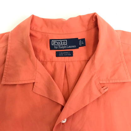 POLO RALPH LAUREN | ポロ・ラルフローレン 90s オープンカラーシャツ CALDWELL 半袖シャツ サーモンピンク サイズ：L【倉吉店】【代金引換不可・日時指定不可】【ポスト投函】