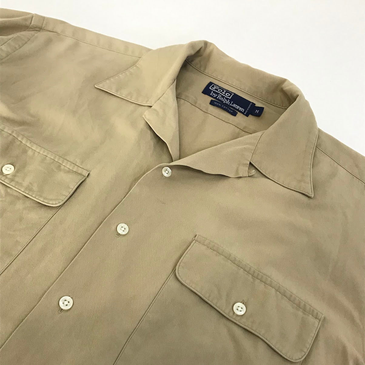 POLO RALPH LAUREN | ポロ・ラルフローレン 90s 開襟シャツ 長袖シャツ ベージュ サイズ：M【倉吉店】