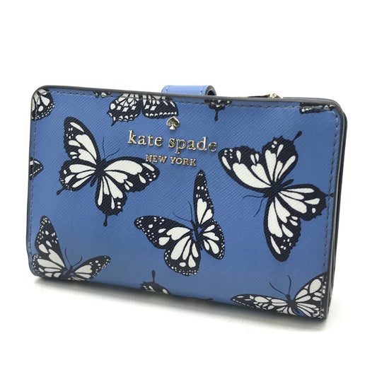 kate spade NEW YORK | ケイトスペードニューヨーク バタフライプリント 二つ折り財布 ブルー【倉吉店】