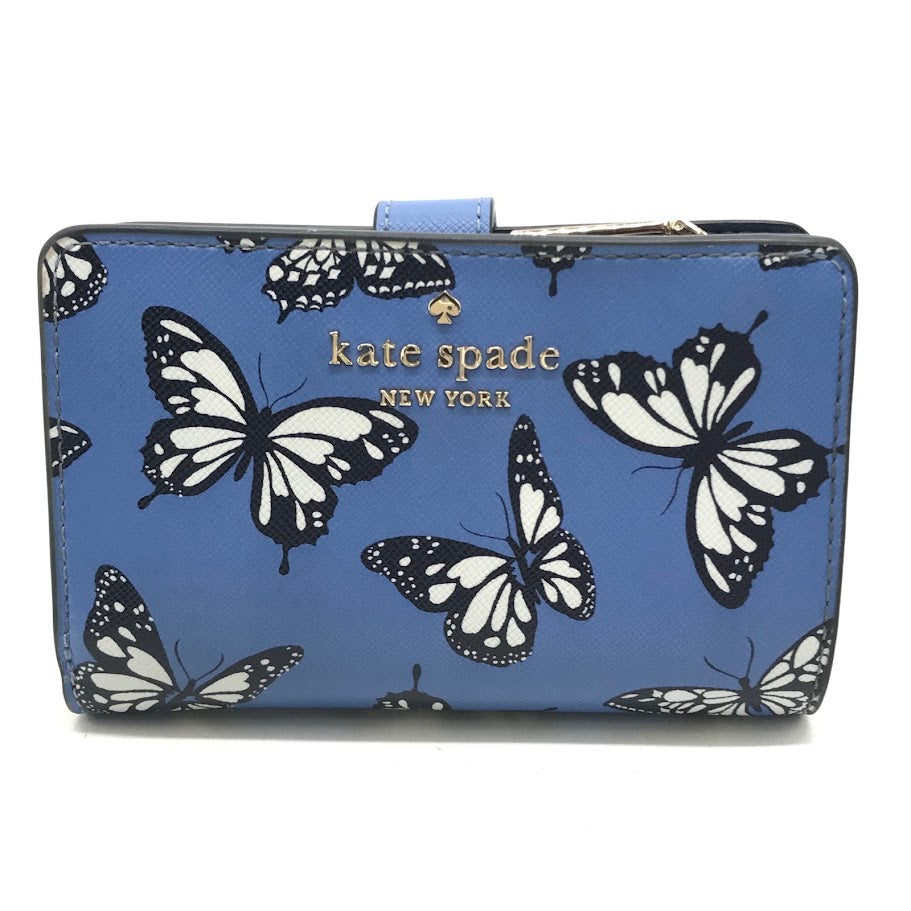 kate spade NEW YORK | ケイトスペードニューヨーク バタフライプリント 二つ折り財布 ブルー【倉吉店】