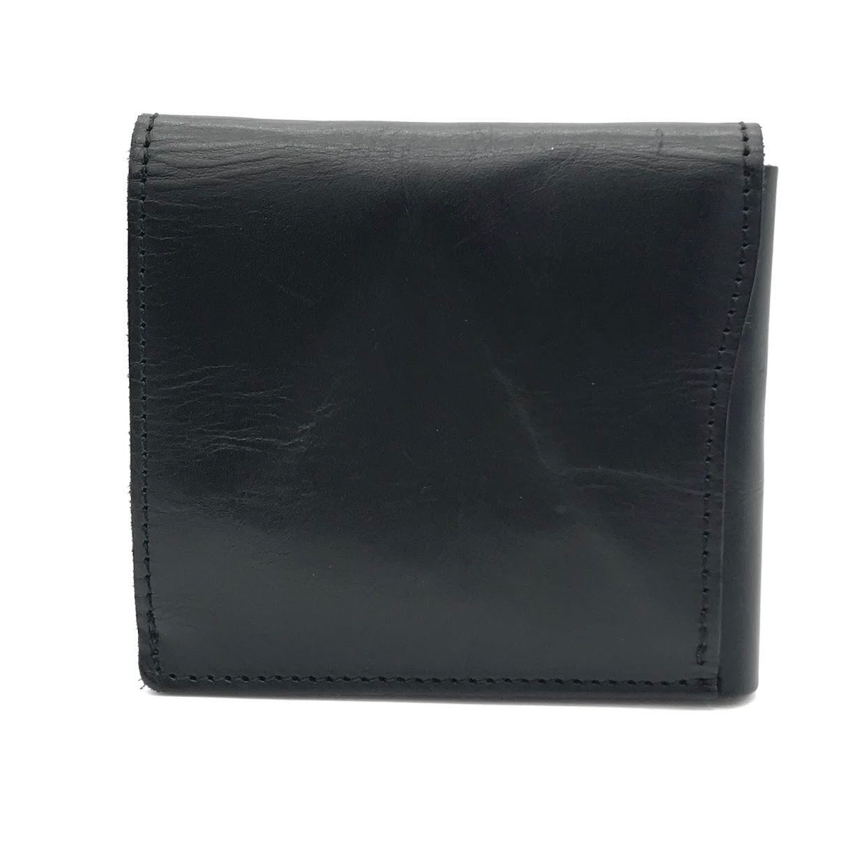 Jamale｜ジャマレ 牛革レザーコンパクトミニ財布 二つ折り財布 ブラック【倉吉店】