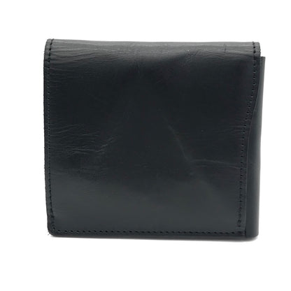 Jamale｜ジャマレ 牛革レザーコンパクトミニ財布 二つ折り財布 ブラック【倉吉店】