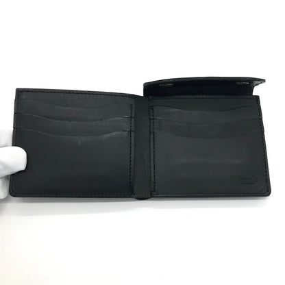 Jamale｜ジャマレ 牛革レザーコンパクトミニ財布 二つ折り財布 ブラック【倉吉店】