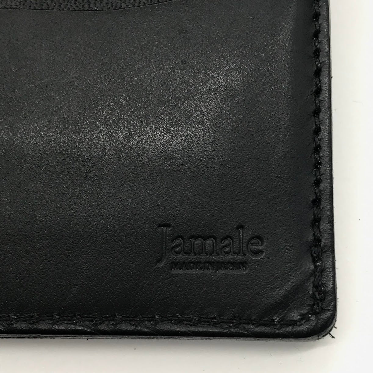 Jamale｜ジャマレ 牛革レザーコンパクトミニ財布 二つ折り財布 ブラック【倉吉店】