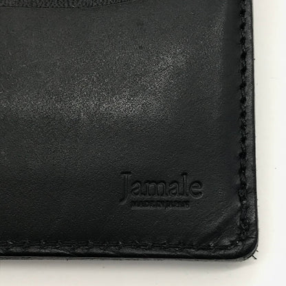 Jamale｜ジャマレ 牛革レザーコンパクトミニ財布 二つ折り財布 ブラック【倉吉店】