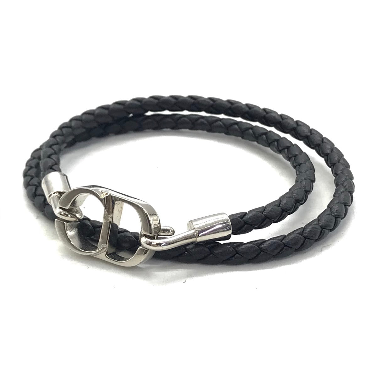 Dior | ディオール CD ICON DOUBLE CORD BRACELET ブレイドレザー ダブルブレスレット ブレスレット B1973HOMLE ブラック【倉吉店】