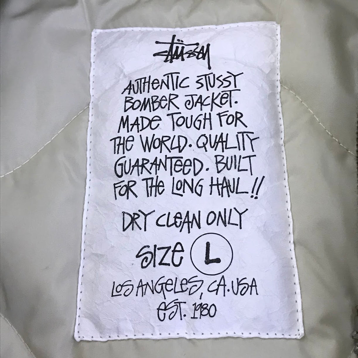 STUSSY | ステューシー BUILT REVERSIBLE BOMBER JACKET ボンバージャケット MA-1 ブルゾン 115743 カーキ サイズ：L【倉吉店】