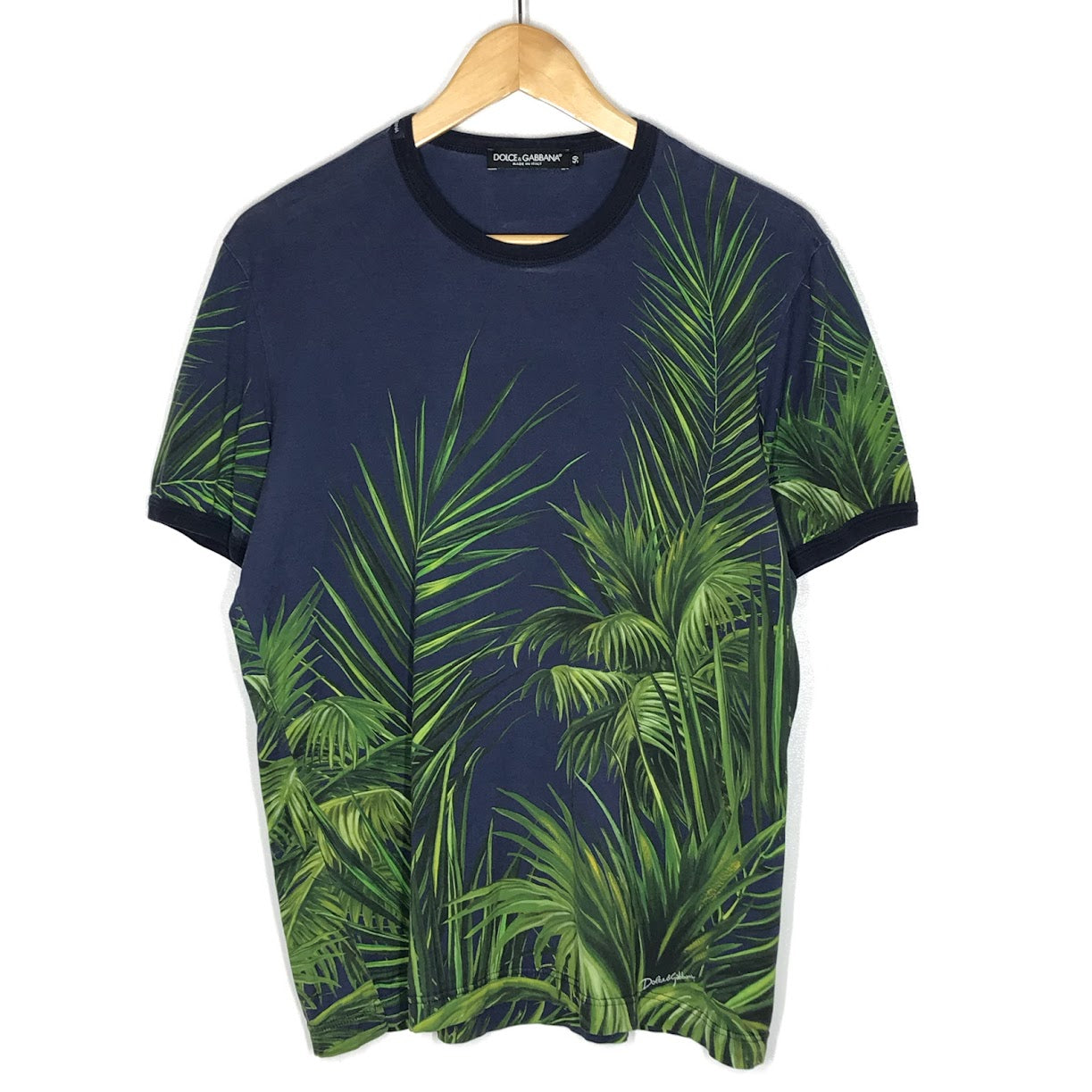 DOLCE & GABBANA | ドルチェアンドガッバーナ クルーネック ボタニカル柄 半袖Ｔシャツ G8HI7T/HP7JZ-A ネイビー サイズ：50【倉吉店】
