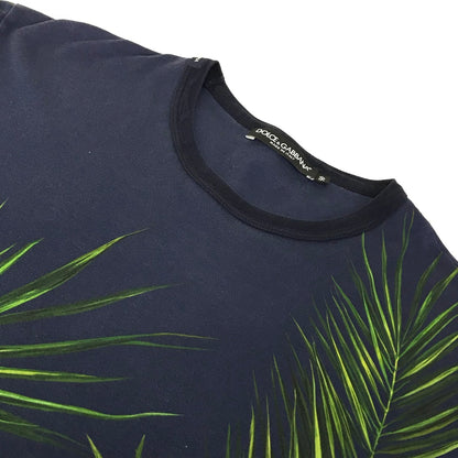 DOLCE & GABBANA | ドルチェアンドガッバーナ クルーネック ボタニカル柄 半袖Ｔシャツ G8HI7T/HP7JZ-A ネイビー サイズ：50【倉吉店】