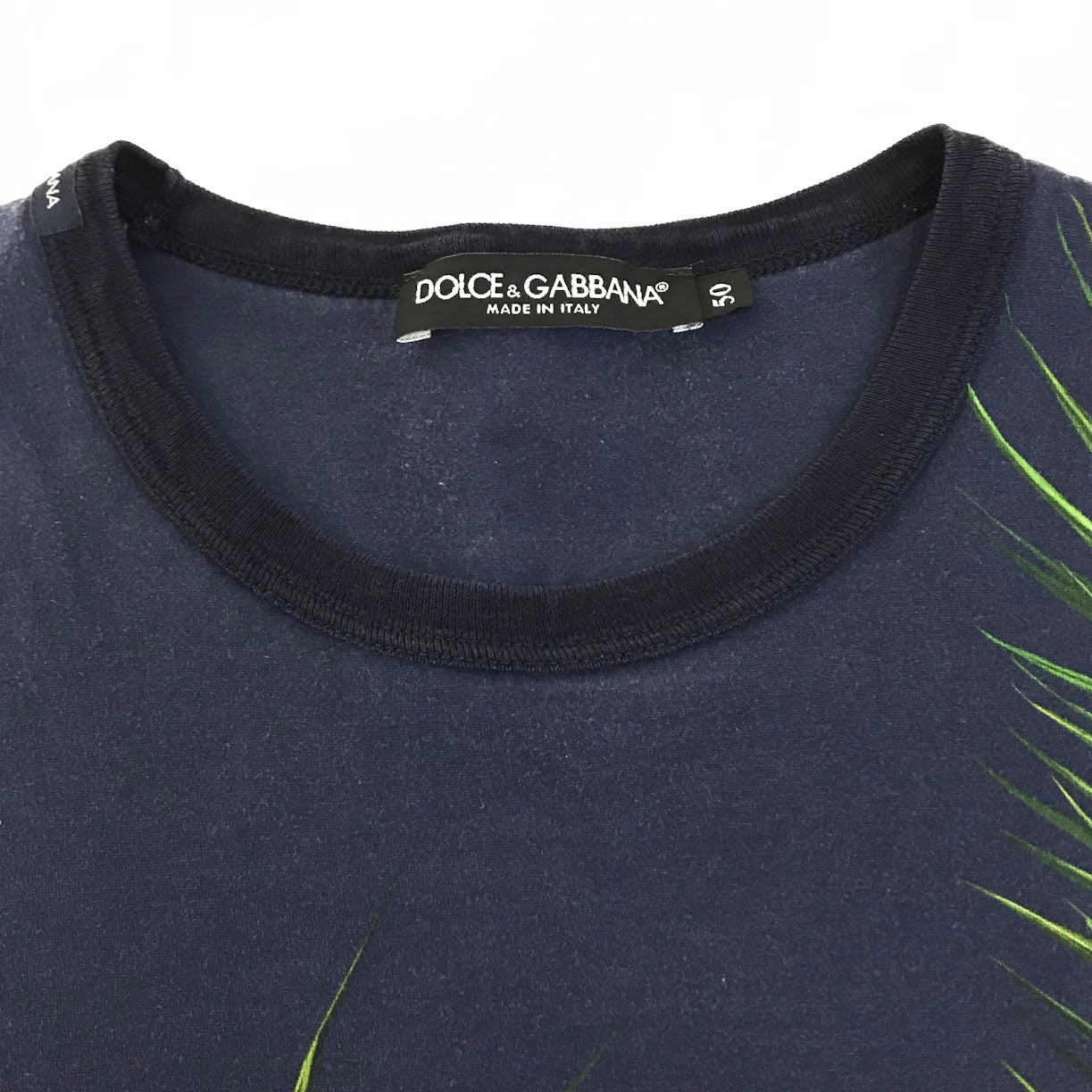 DOLCE & GABBANA | ドルチェアンドガッバーナ クルーネック ボタニカル柄 半袖Ｔシャツ G8HI7T/HP7JZ-A ネイビー サイズ：50【倉吉店】
