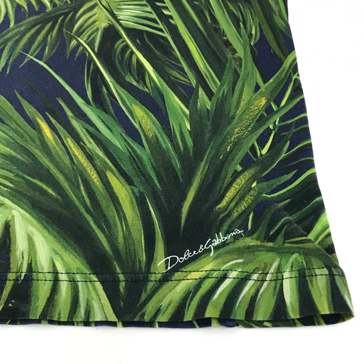DOLCE & GABBANA | ドルチェアンドガッバーナ クルーネック ボタニカル柄 半袖Ｔシャツ G8HI7T/HP7JZ-A ネイビー サイズ：50【倉吉店】