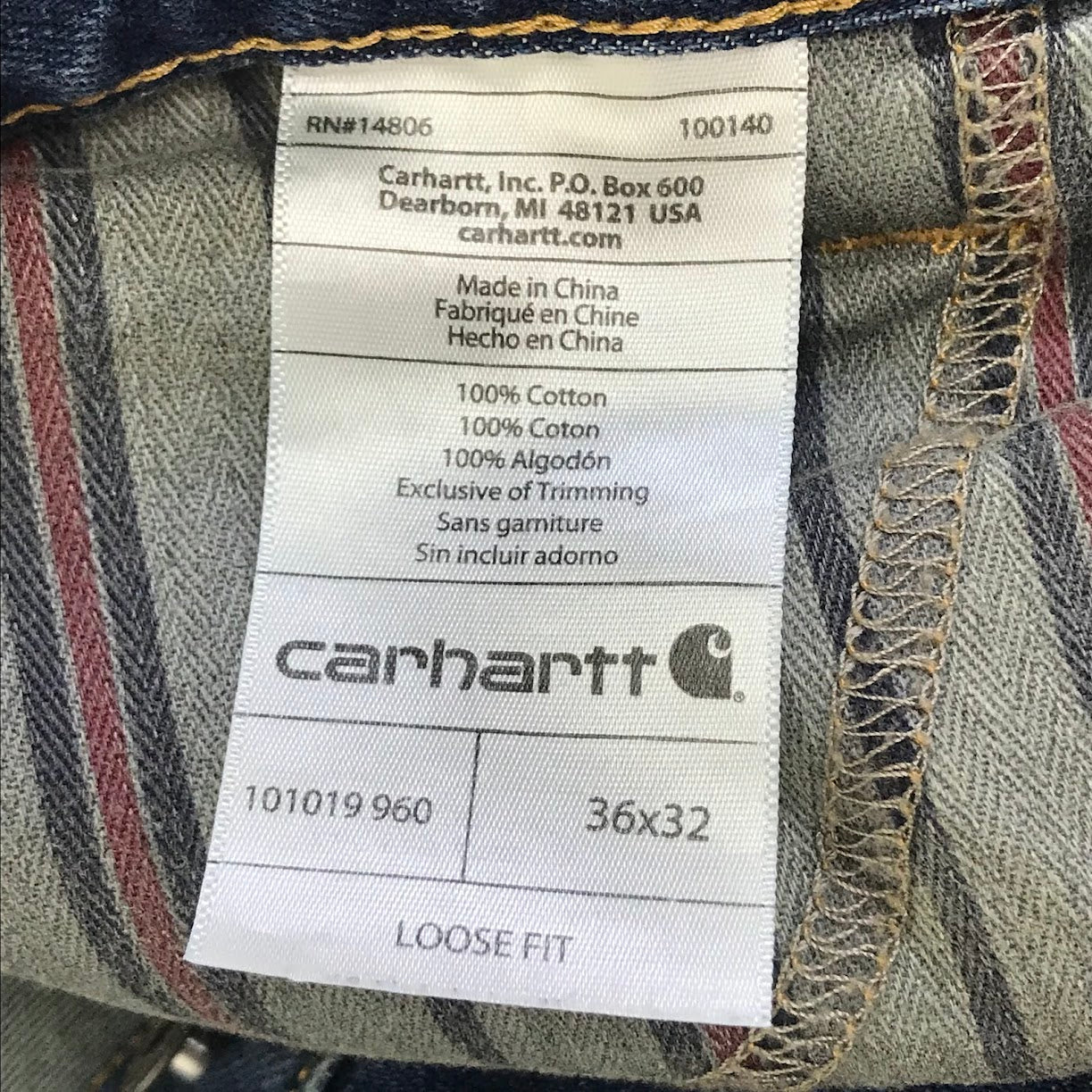 Carhartt | カーハート LOOSE FIT デニムパンツ 101019 960 ブルー サイズ：38【倉吉店】