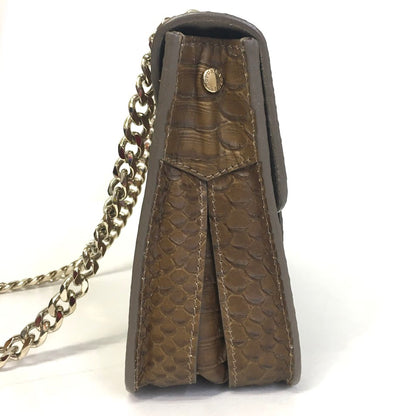 Furla | フルラ ALICE python-embossed パイソン型押し ショルダーバッグ 200627 ブラウン【倉吉店】
