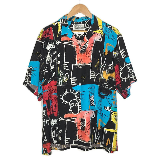 WACKOMARIA | ワコマリア 22SS JEAN-MICHEL BASQUIAT S/S HAWAIIAN SHIRT 総柄アロハシャツ 半袖シャツ BASQUIAT-WM-HI10 ブラック サイズ：L【倉吉店】