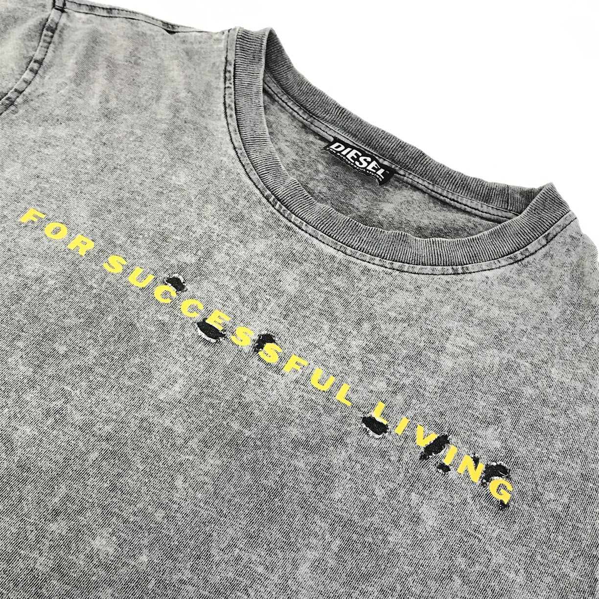 DIESEL | ディーゼル ダメージ加工半袖Tシャツ 半袖Ｔシャツ チャコールグレー サイズ：M【倉吉店】