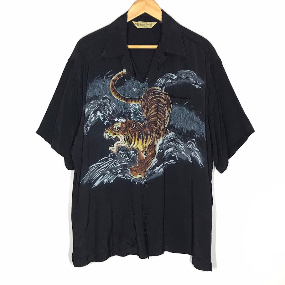 schott | ショット TIGER RAYON SHIRT タイガー 半袖シャツ 782-6123006 ブラック サイズ：L【倉吉店】
