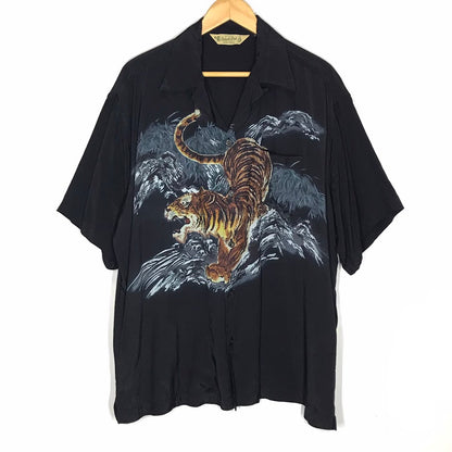 schott | ショット TIGER RAYON SHIRT タイガー 半袖シャツ 782-6123006 ブラック サイズ：L【倉吉店】