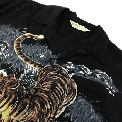 schott | ショット TIGER RAYON SHIRT タイガー 半袖シャツ 782-6123006 ブラック サイズ：L【倉吉店】