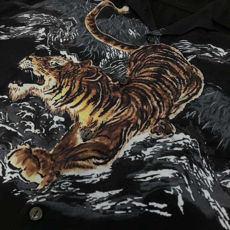 schott | ショット TIGER RAYON SHIRT タイガー 半袖シャツ 782-6123006 ブラック サイズ：L【倉吉店】