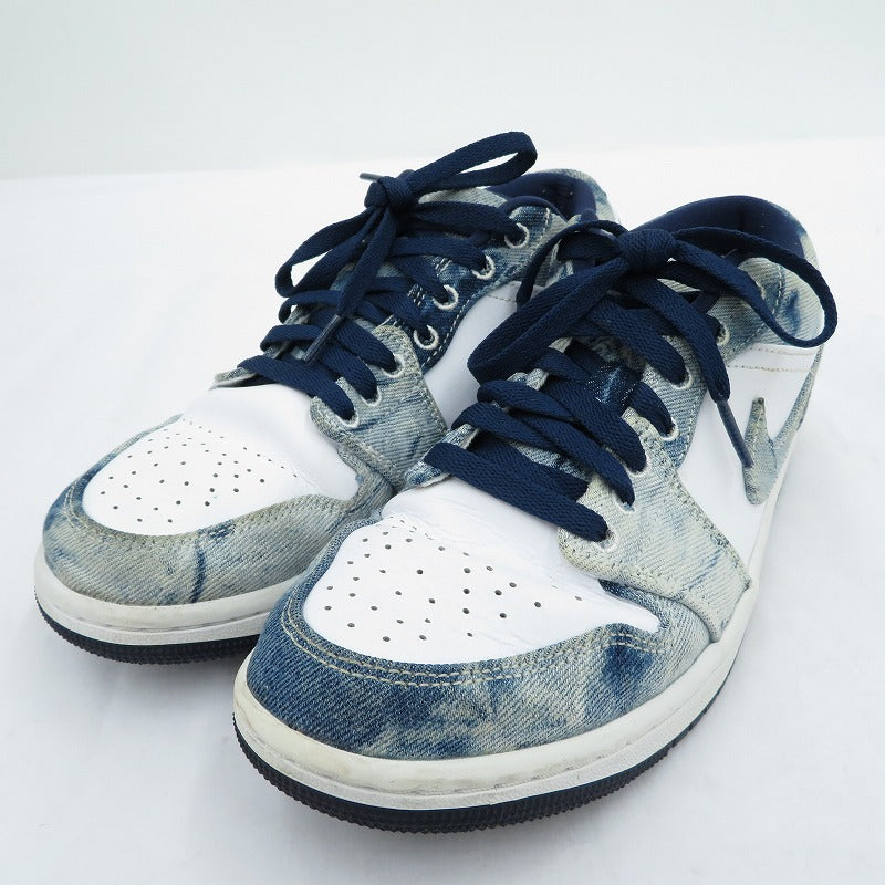 NIKE | ナイキ AJ1 Low 'Washed Denim' スニーカー CZ8455-100 エアジョーダン ブルー 26cm【瀬戸大橋店】