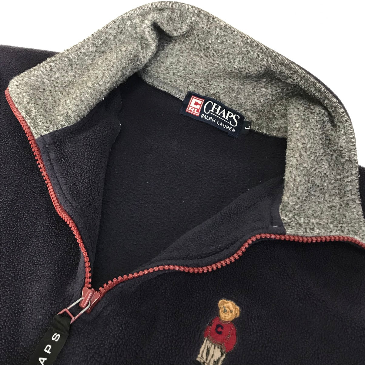 CHAPS RALPHLAUREN | チャプスラルフローレン ポロベア刺繍 ハーフジップフリースジャケット その他トップス ネイビー サイズ：L【倉吉店】