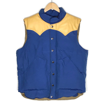 SUGAR CANE | シュガーケーン COTTON NYLON LEATHER YORK DOWN VEST ダウンベスト SC12340 ブルー サイズ：L【倉吉店】