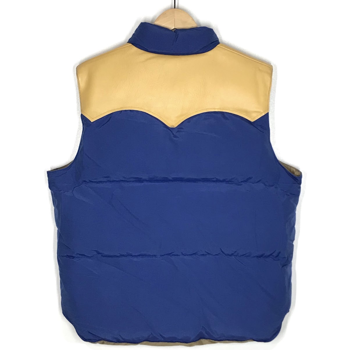 SUGAR CANE | シュガーケーン COTTON NYLON LEATHER YORK DOWN VEST ダウンベスト SC12340 ブルー サイズ：L【倉吉店】