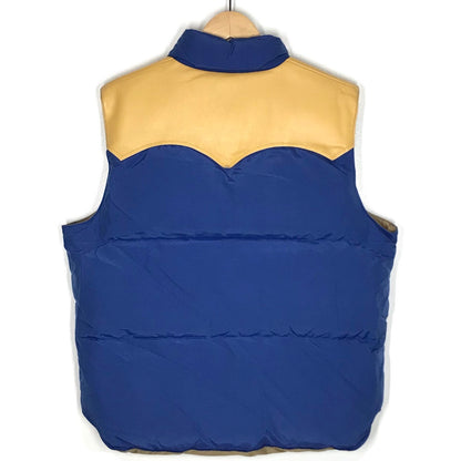 SUGAR CANE | シュガーケーン COTTON NYLON LEATHER YORK DOWN VEST ダウンベスト SC12340 ブルー サイズ：L【倉吉店】