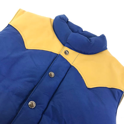 SUGAR CANE | シュガーケーン COTTON NYLON LEATHER YORK DOWN VEST ダウンベスト SC12340 ブルー サイズ：L【倉吉店】