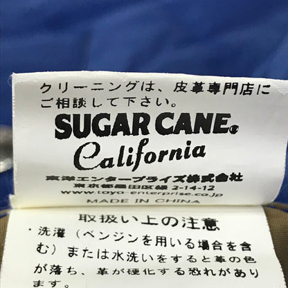 SUGAR CANE | シュガーケーン COTTON NYLON LEATHER YORK DOWN VEST ダウンベスト SC12340 ブルー サイズ：L【倉吉店】