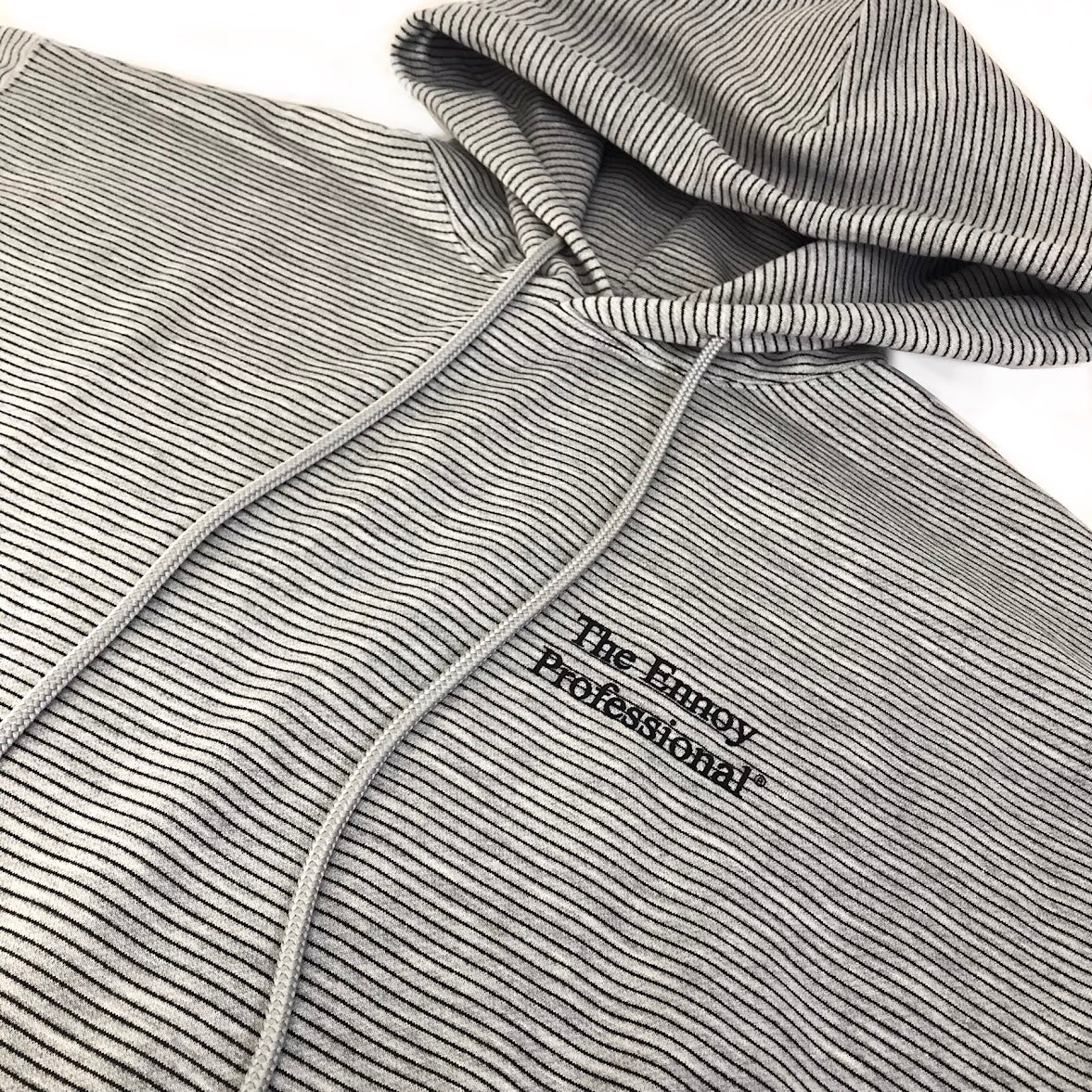 The Ennoy Professional｜エンノイ BORDER HOODIE SWEAT ボーダー フーディ プルオーバーパーカー パーカー グレー サイズ：XL【倉吉店】