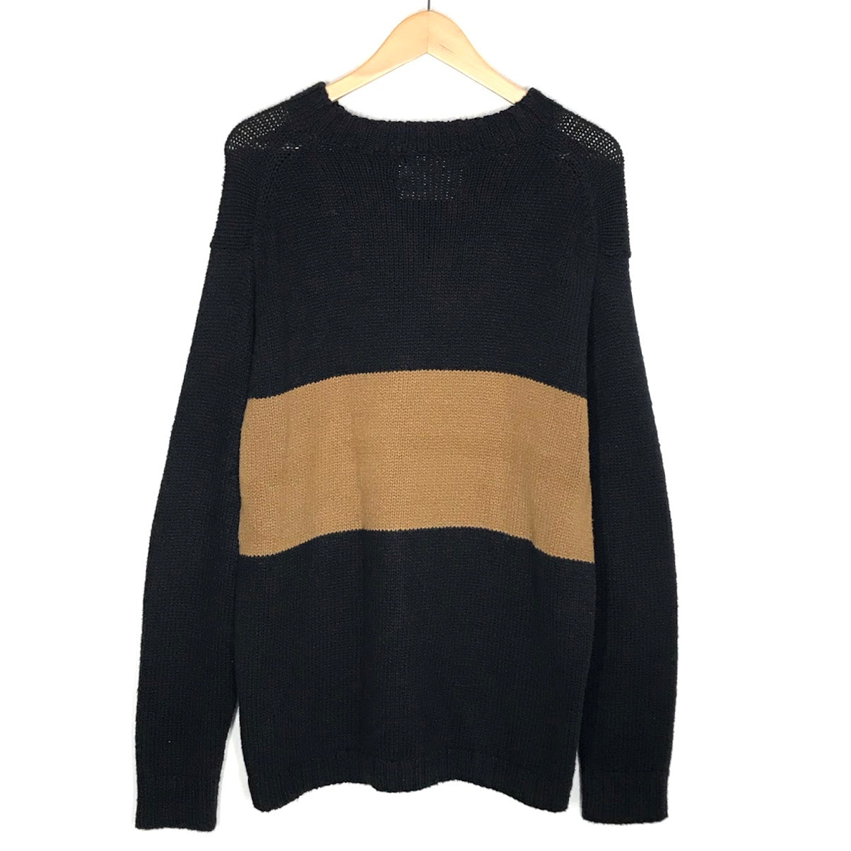 MHL | エムエイチエル 配色ニット セーター 596-9260505 ブラック サイズ：L【倉吉店】