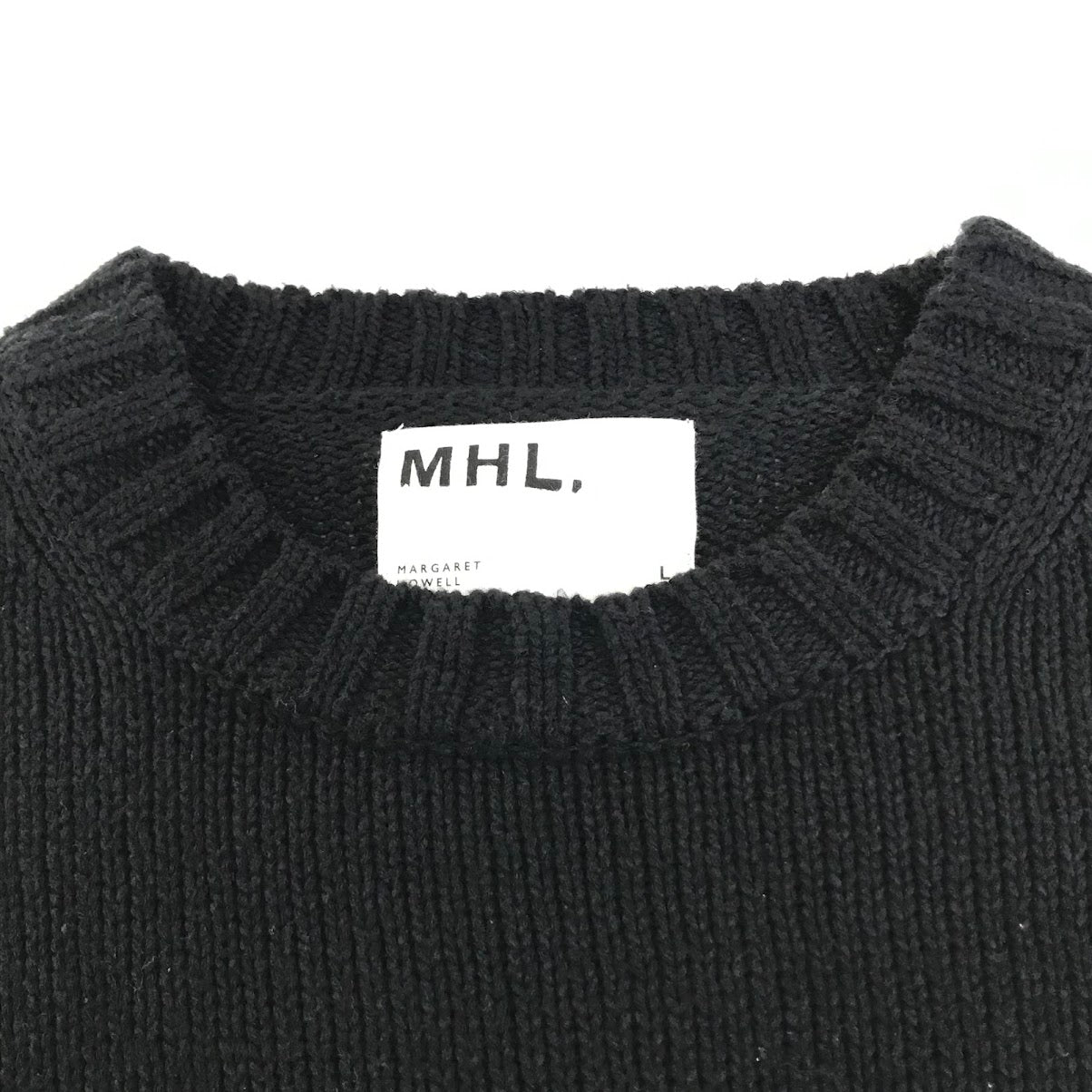 MHL | エムエイチエル 配色ニット セーター 596-9260505 ブラック サイズ：L【倉吉店】