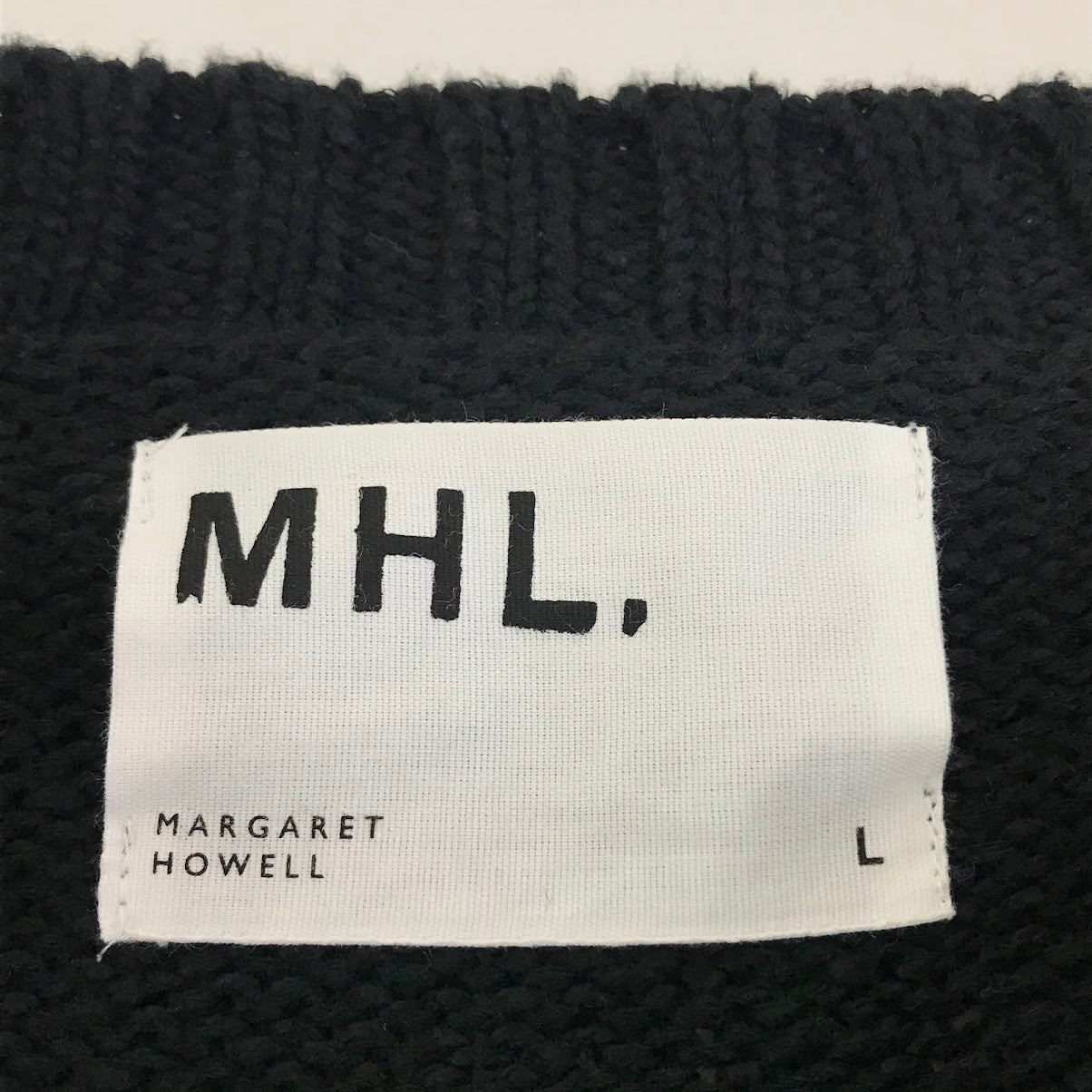 MHL | エムエイチエル 配色ニット セーター 596-9260505 ブラック サイズ：L【倉吉店】