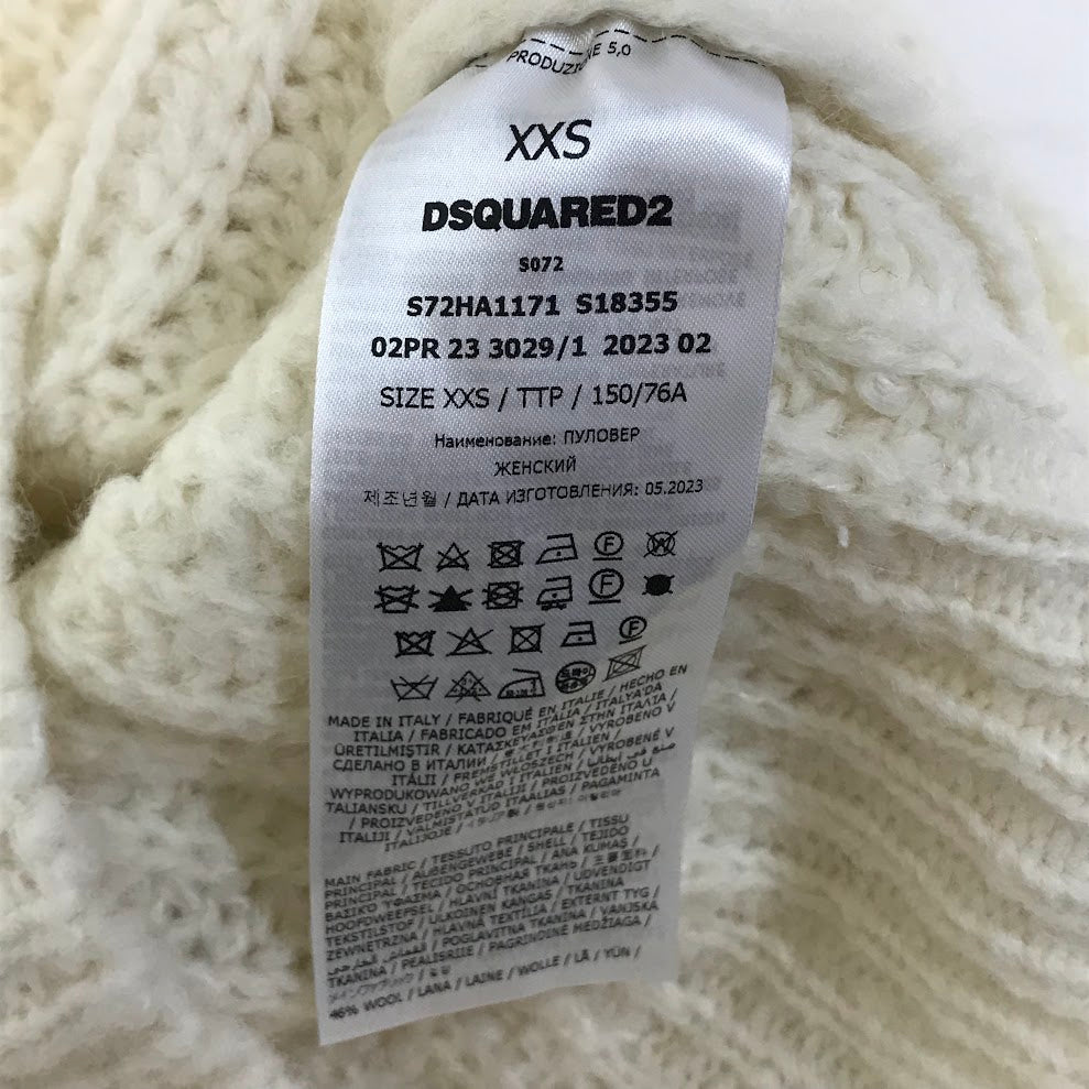 DSQUARED2 | ディースクエアード クロップドタートルネックセーター セーター S72HA1171 ホワイト サイズ：XXS【倉吉店】