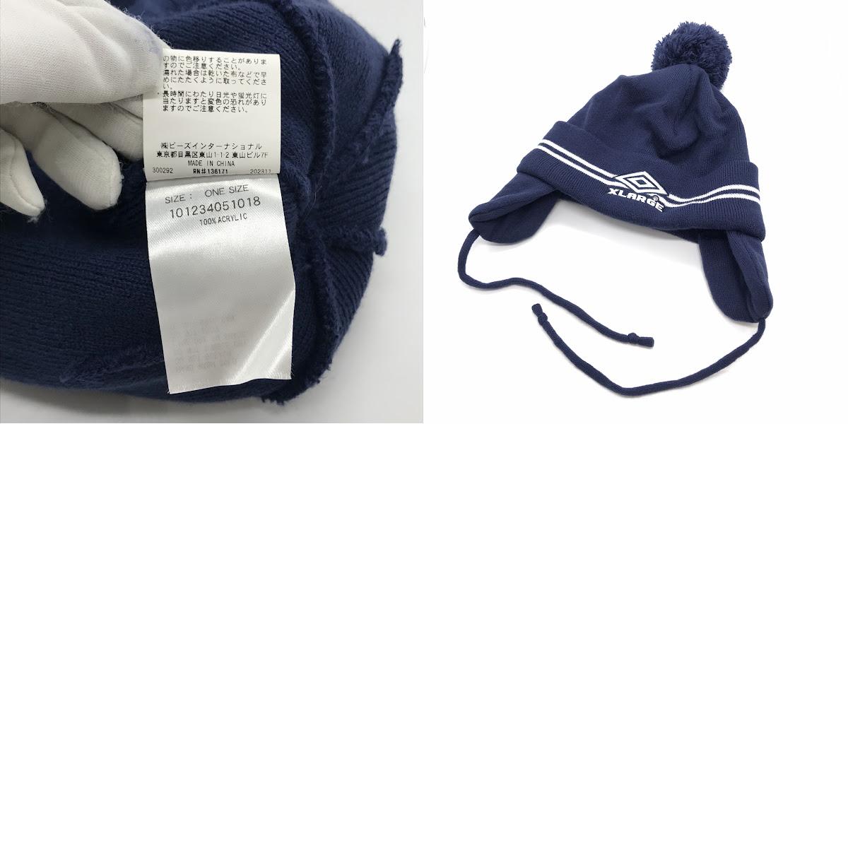 X-LARGE | エクストララージ EAR FLAP BEANIE ニットキャップ 101234051018 ネイビー【倉吉店】