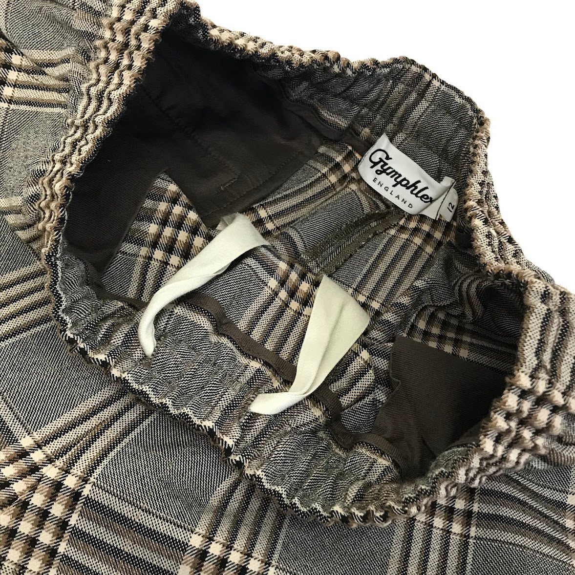 GYMPHLEX | ジムフレックス チェック柄ワイドパンツ パンツ J-1472 ベージュ【倉吉店】