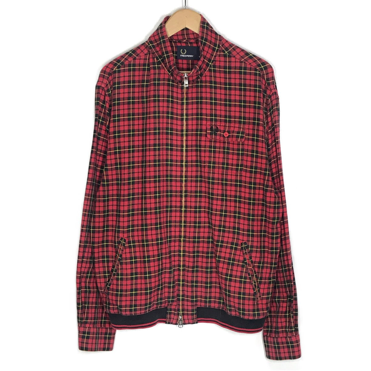 FRED PERRY | フレッドペリー ジップパーカー チェック柄 スイングトップ レッド サイズ：L【倉吉店】