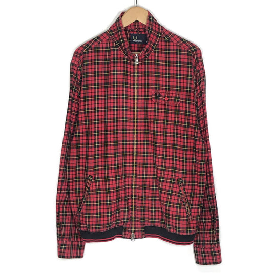 FRED PERRY | フレッドペリー ジップパーカー チェック柄 スイングトップ レッド サイズ：L【倉吉店】