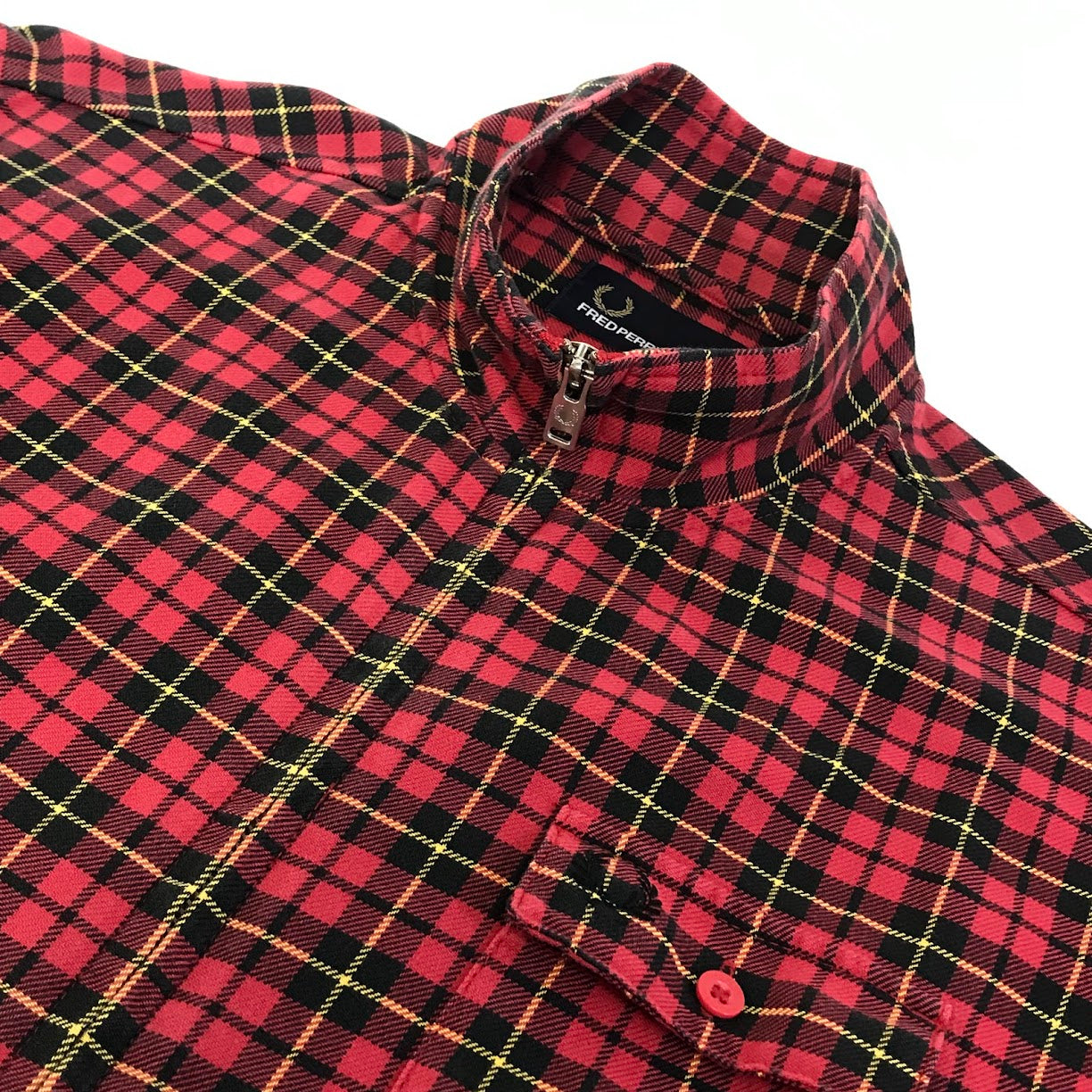 FRED PERRY | フレッドペリー ジップパーカー チェック柄 スイングトップ レッド サイズ：L【倉吉店】