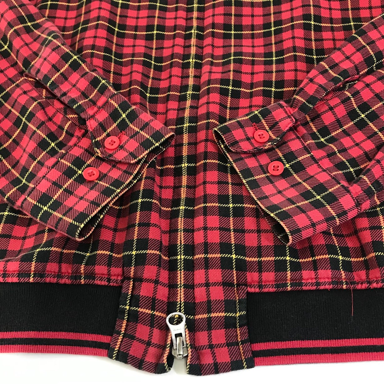 FRED PERRY | フレッドペリー ジップパーカー チェック柄 スイングトップ レッド サイズ：L【倉吉店】