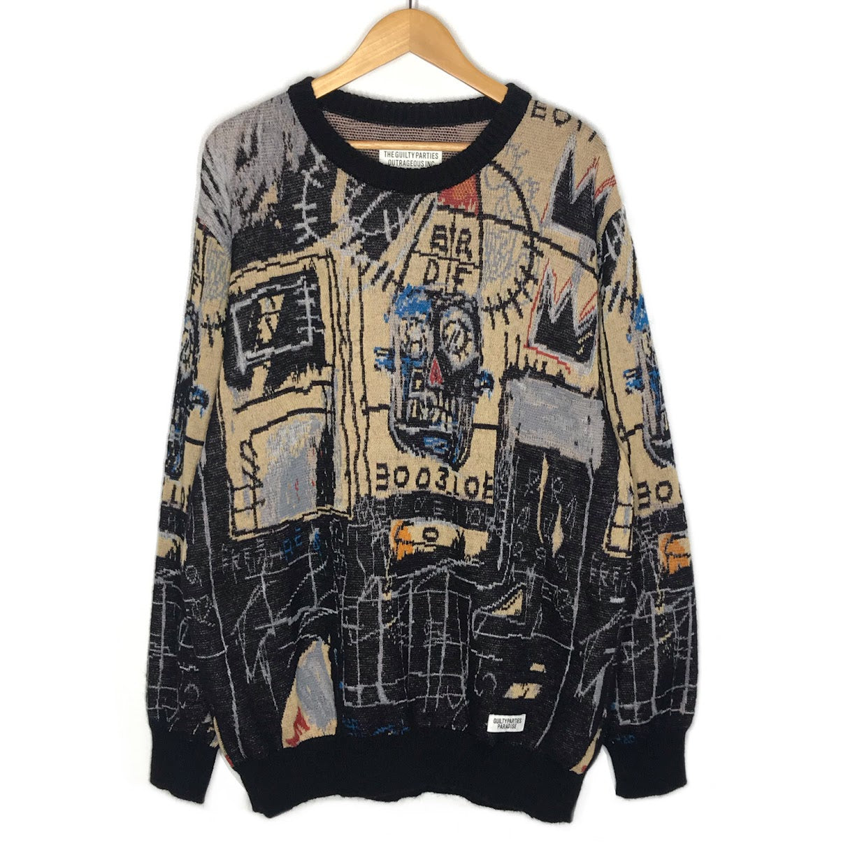 WACKOMARIA | ワコマリア × JEAN-MICHEL BASQUIAT(ジャン ミシェル・バスキア) CREW NECK SWEATER ( TYPE-1 ) セーター サイズ：L【倉吉店】
