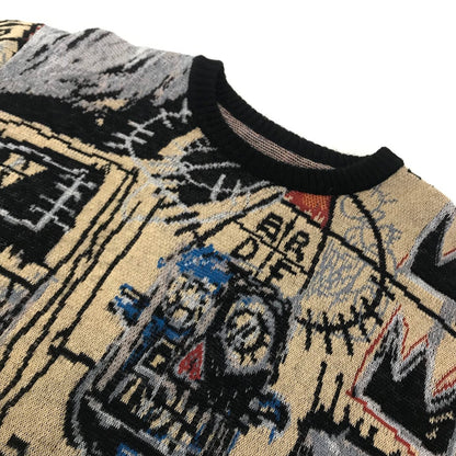 WACKOMARIA | ワコマリア × JEAN-MICHEL BASQUIAT(ジャン ミシェル・バスキア) CREW NECK SWEATER ( TYPE-1 ) セーター サイズ：L【倉吉店】