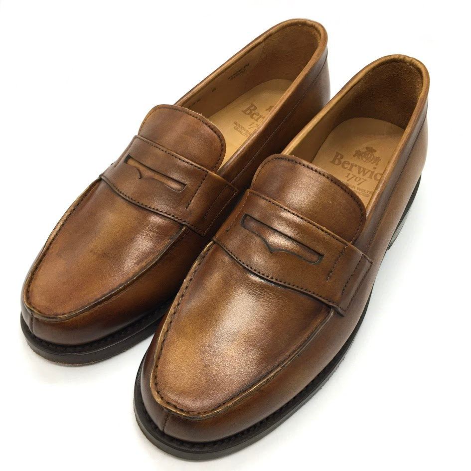 BERWICK | バーウィック コインローファー ローファー 4456 ブラウン 25cm【倉吉店】