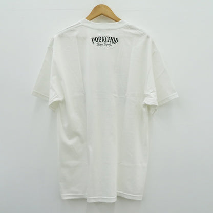 PORK CHOP | ポークチョップ GARAGE SUPPLY PORK FRONT TEE 半袖Ｔシャツ P0451 ホワイト サイズ：L【瀬戸大橋店】