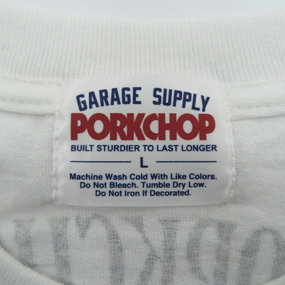 PORK CHOP | ポークチョップ GARAGE SUPPLY PORK FRONT TEE 半袖Ｔシャツ P0451 ホワイト サイズ：L【瀬戸大橋店】