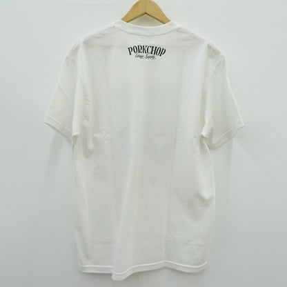 PORK CHOP | ポークチョップ GARAGE SUPPLY PORK FRONT TEE 半袖Ｔシャツ P0451 ホワイト サイズ：L【瀬戸大橋店】