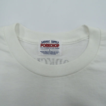 PORK CHOP | ポークチョップ GARAGE SUPPLY PORK FRONT TEE 半袖Ｔシャツ P0451 ホワイト サイズ：L【瀬戸大橋店】