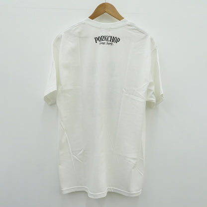 PORK CHOP | ポークチョップ GARAGE SUPPLY PORK FRONT TEE 半袖Ｔシャツ P0451 ホワイト サイズ：L【瀬戸大橋店】
